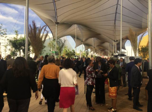 馬拉喀拉氣候大會現場。<a target='_blank' >中新社</a>俞嵐 攝。 馬拉喀拉氣候大會現場。<a target='_blank' >中新社</a>俞嵐 攝。