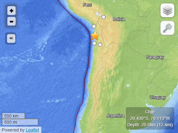 智利地震上調(diào)為7.8級(jí)對(duì)智利秘魯發(fā)布海嘯預(yù)警